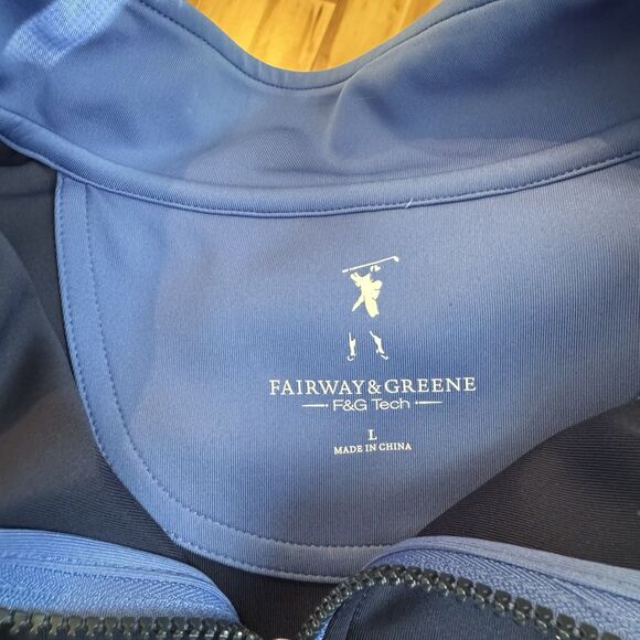 Fairway & Greene Men's Golf Vest L Blue 1/4 Zip Performance Tech Lightweight F&G - Picture 3 of 8